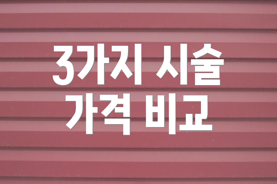 3가지 시술 가격 비교