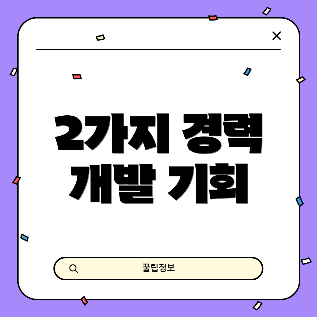 2가지 경력 개발 기회