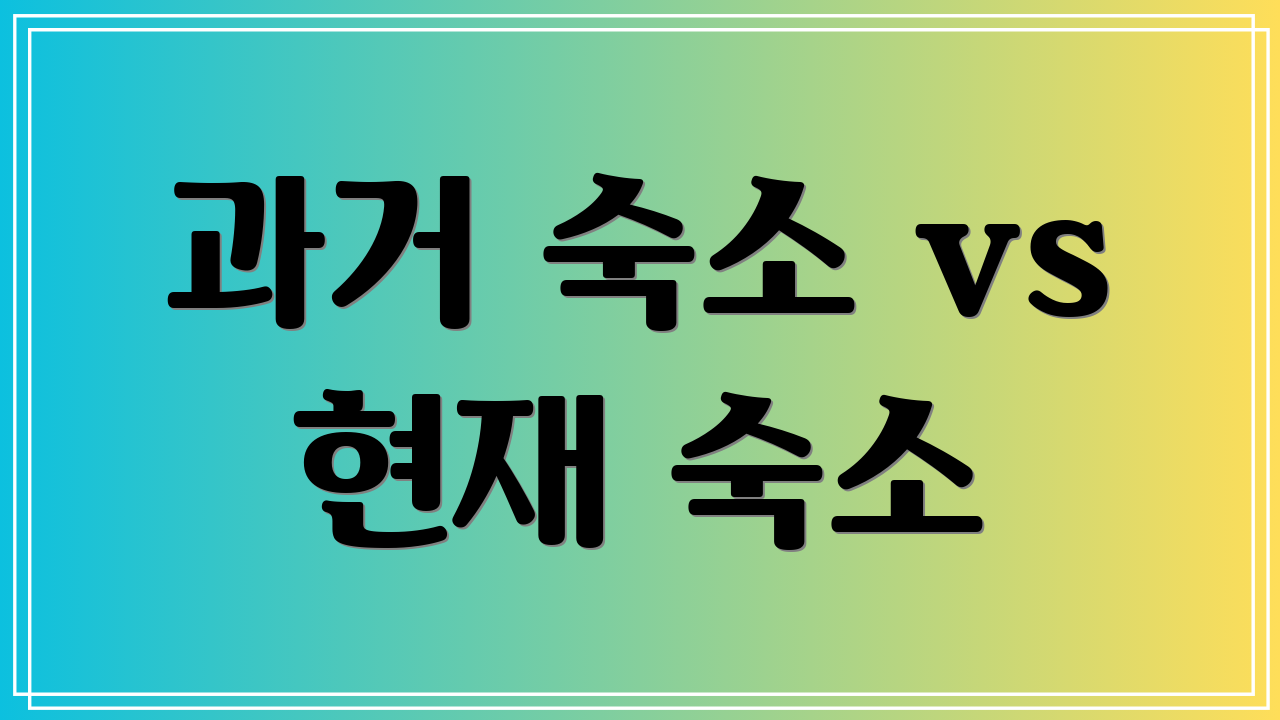 과거 숙소 vs 현재 숙소