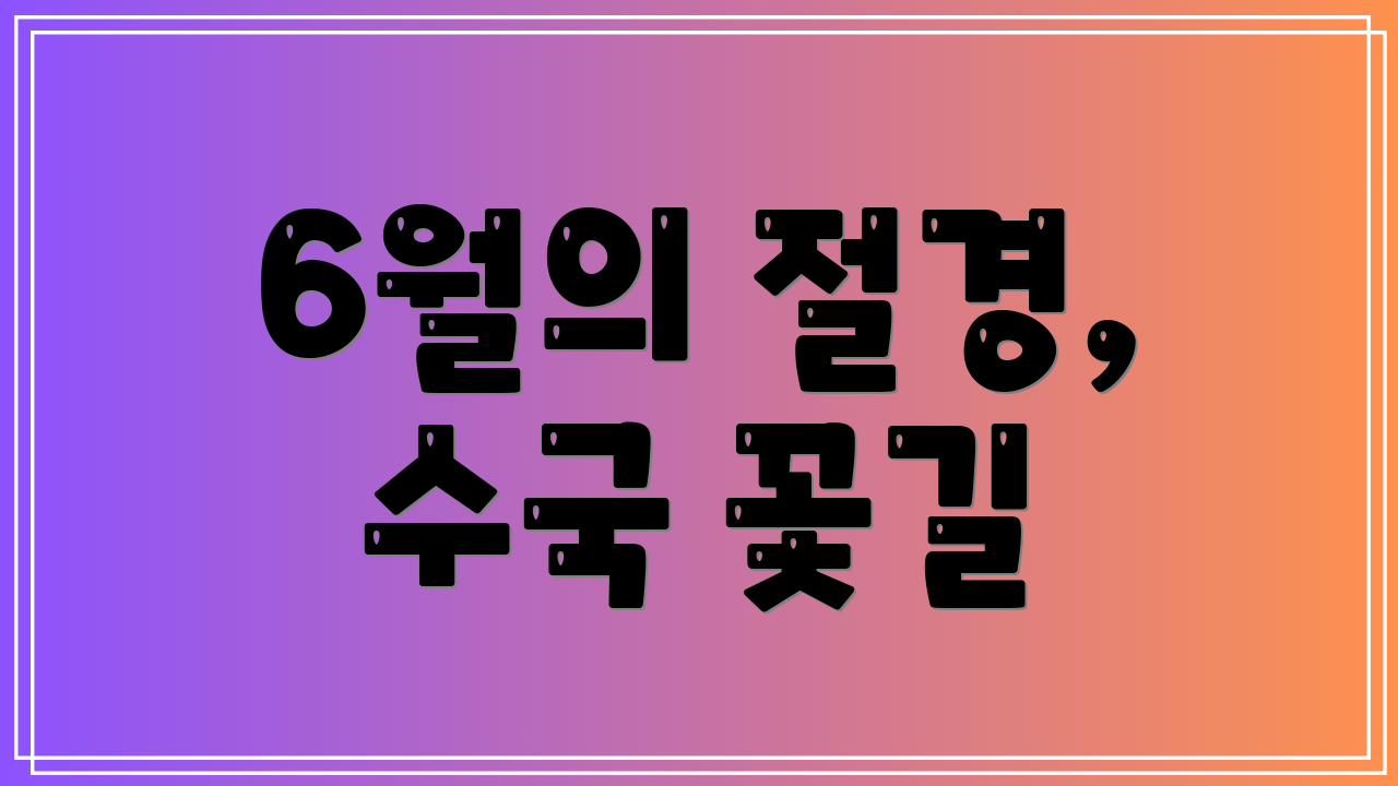 6월의 절경, 수국 꽃길