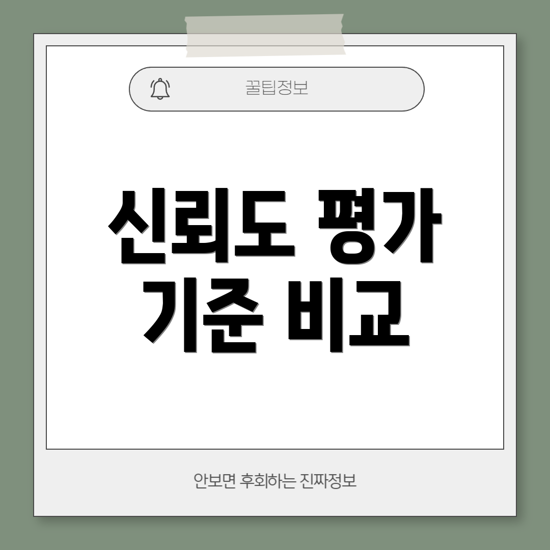 신뢰도 평가 기준 비교