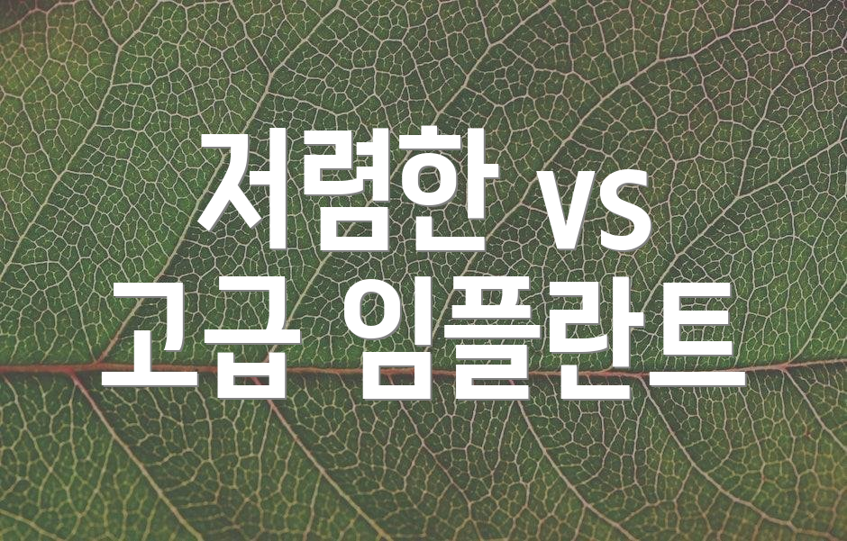 저렴한 vs 고급 임플란트