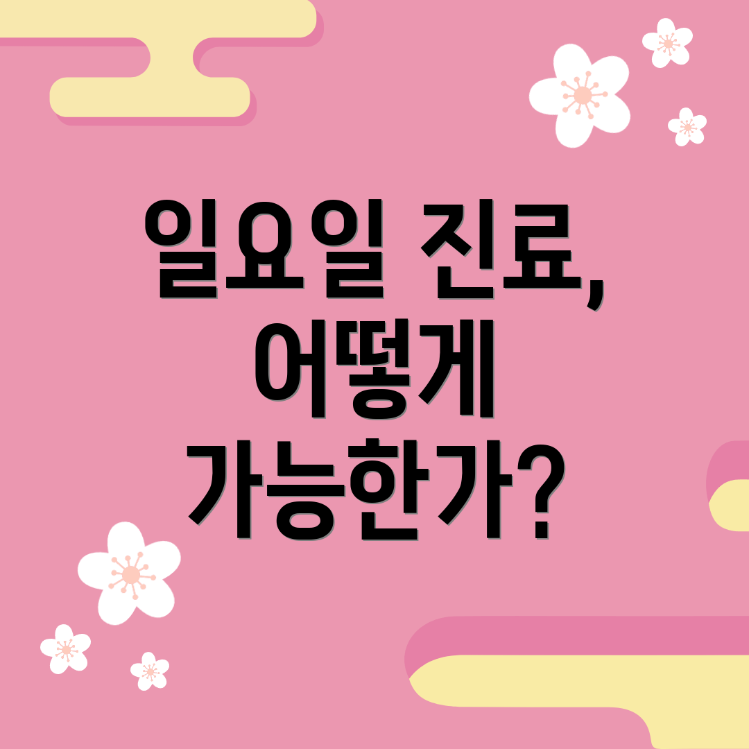일요일 진료, 어떻게 가능한가?
