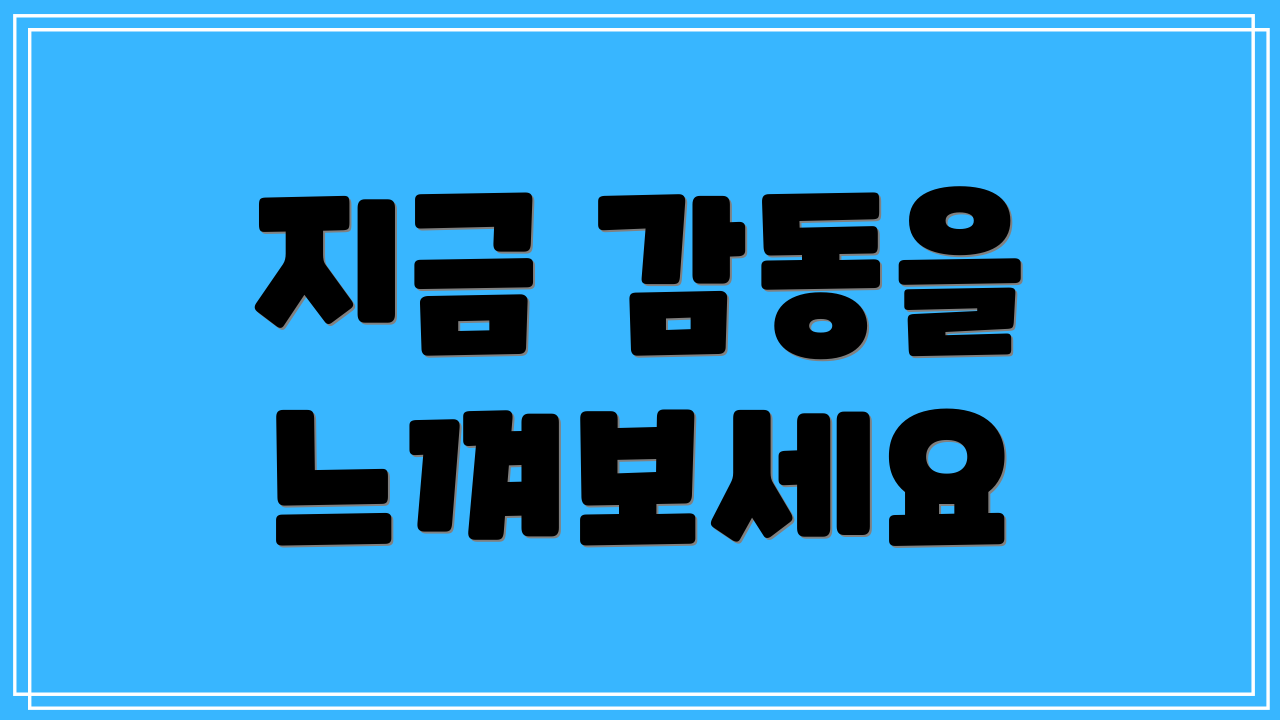 지금 감동을 느껴보세요