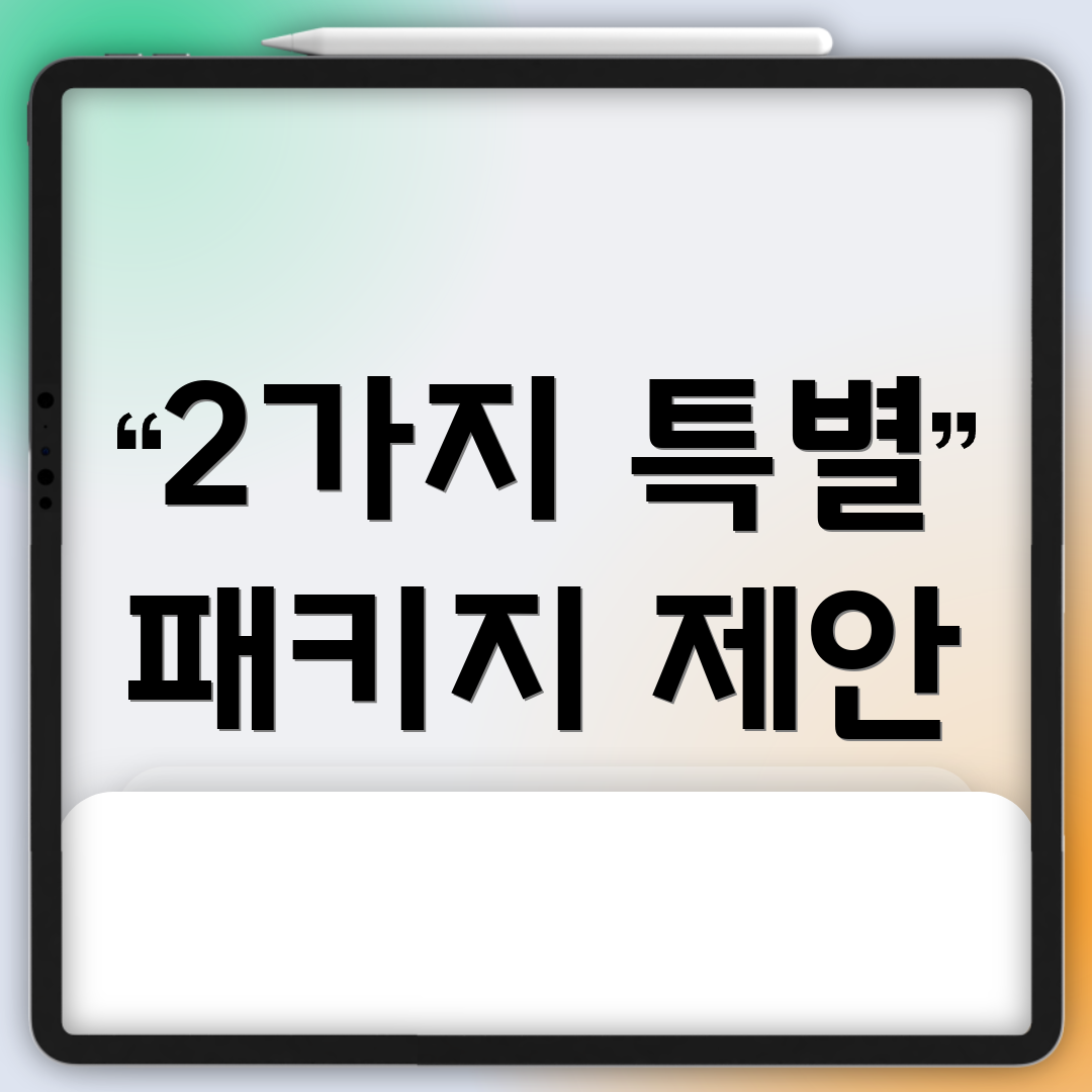 2가지 특별 패키지 제안