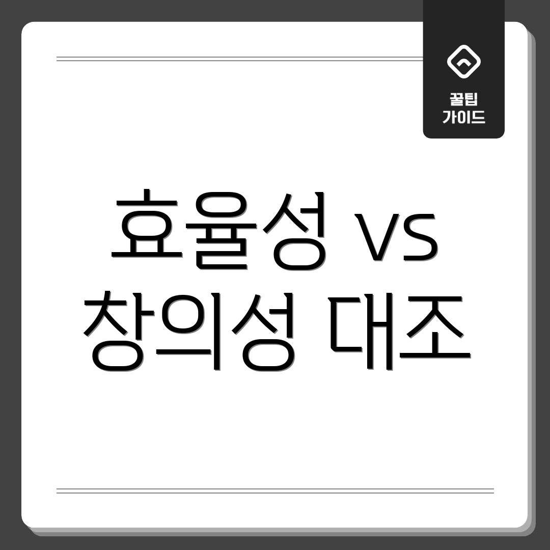 효율성 vs 창의성 대조