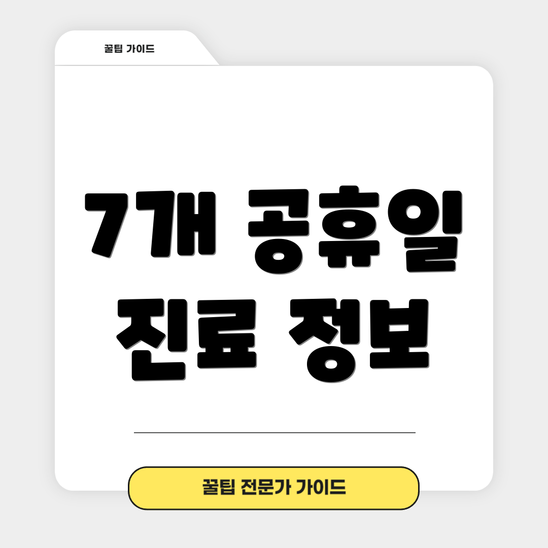7개 공휴일 진료 정보