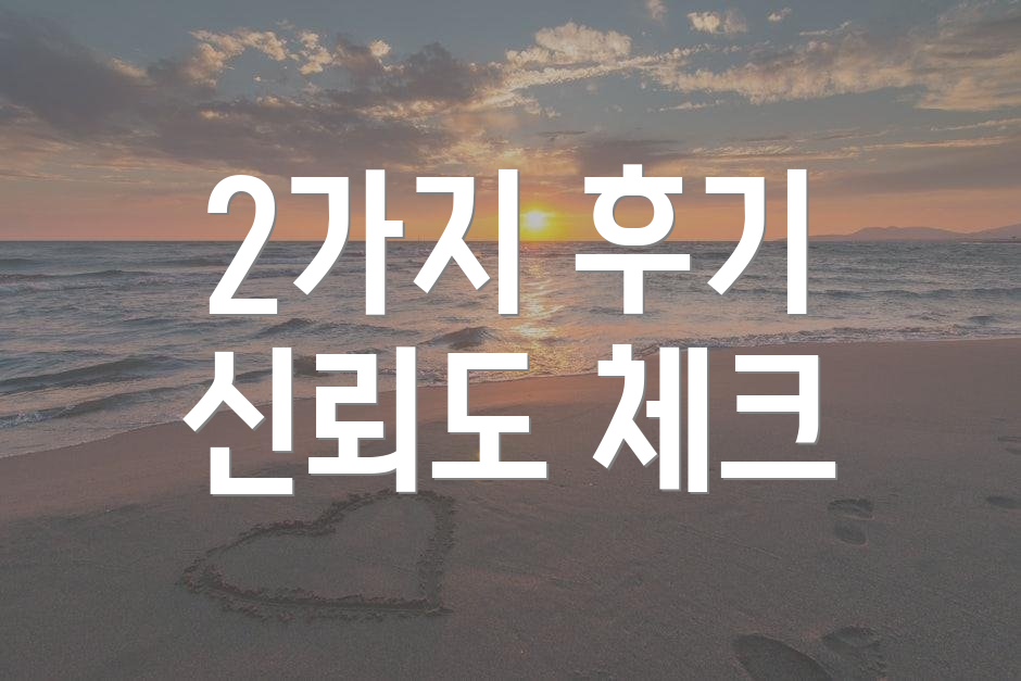 2가지 후기 신뢰도 체크