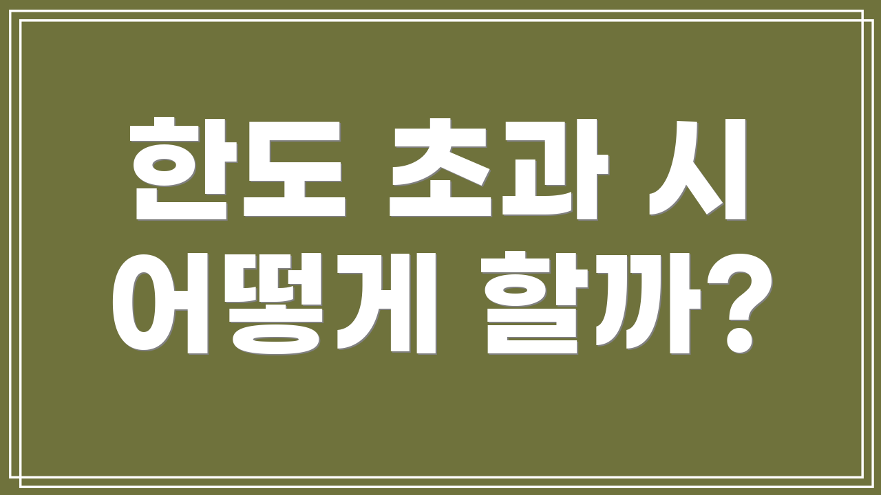 한도 초과 시 어떻게 할까?