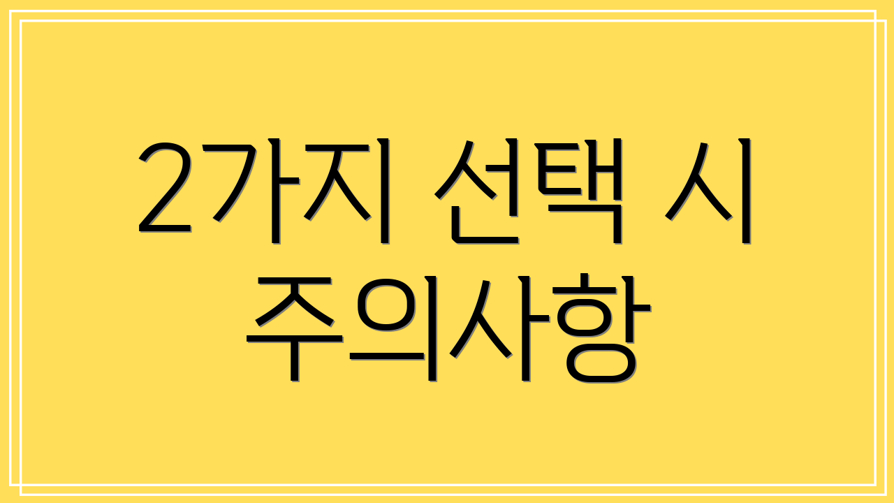 2가지 선택 시 주의사항