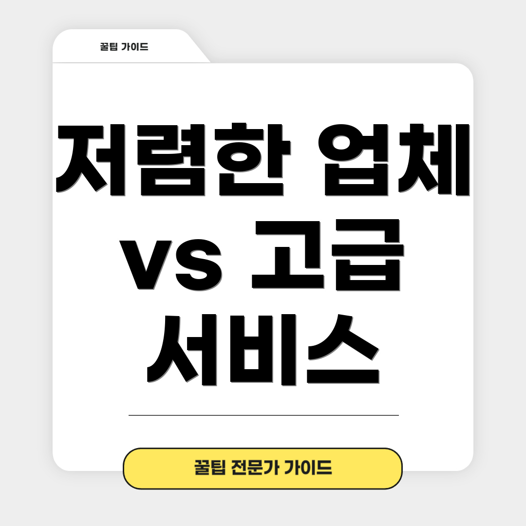 저렴한 업체 vs 고급 서비스