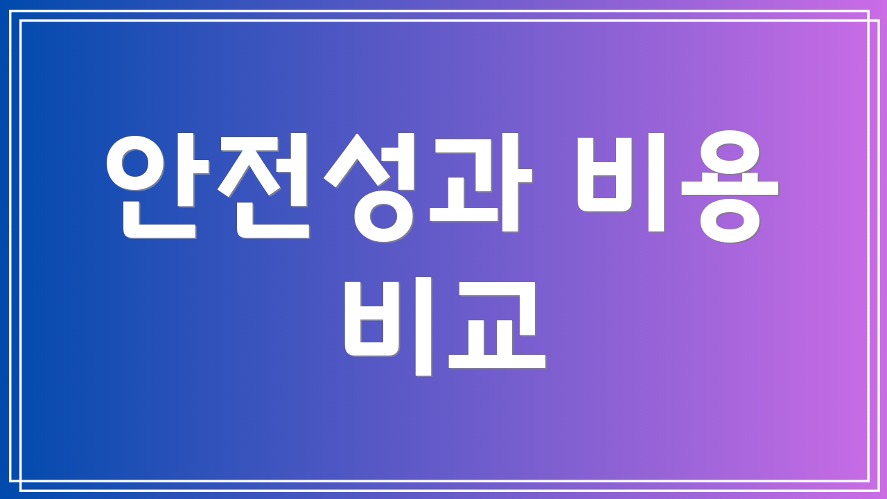 안전성과 비용 비교