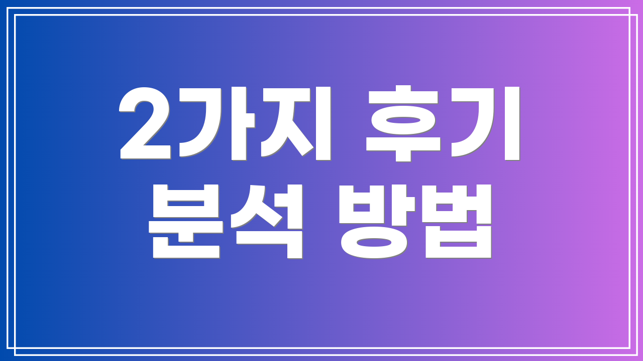 2가지 후기 분석 방법
