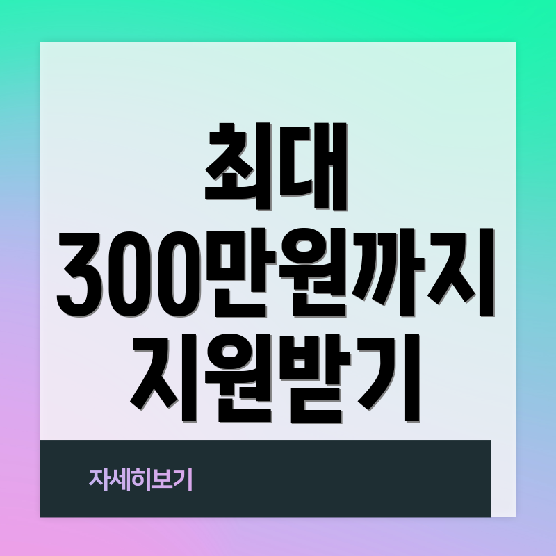 최대 300만원까지 지원받기