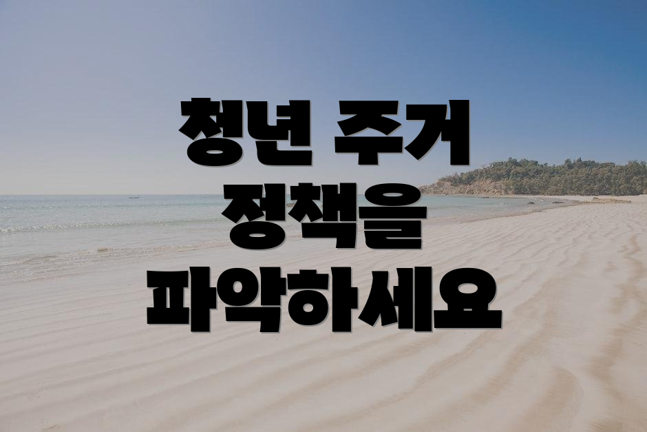 청년 주거 정책을 파악하세요