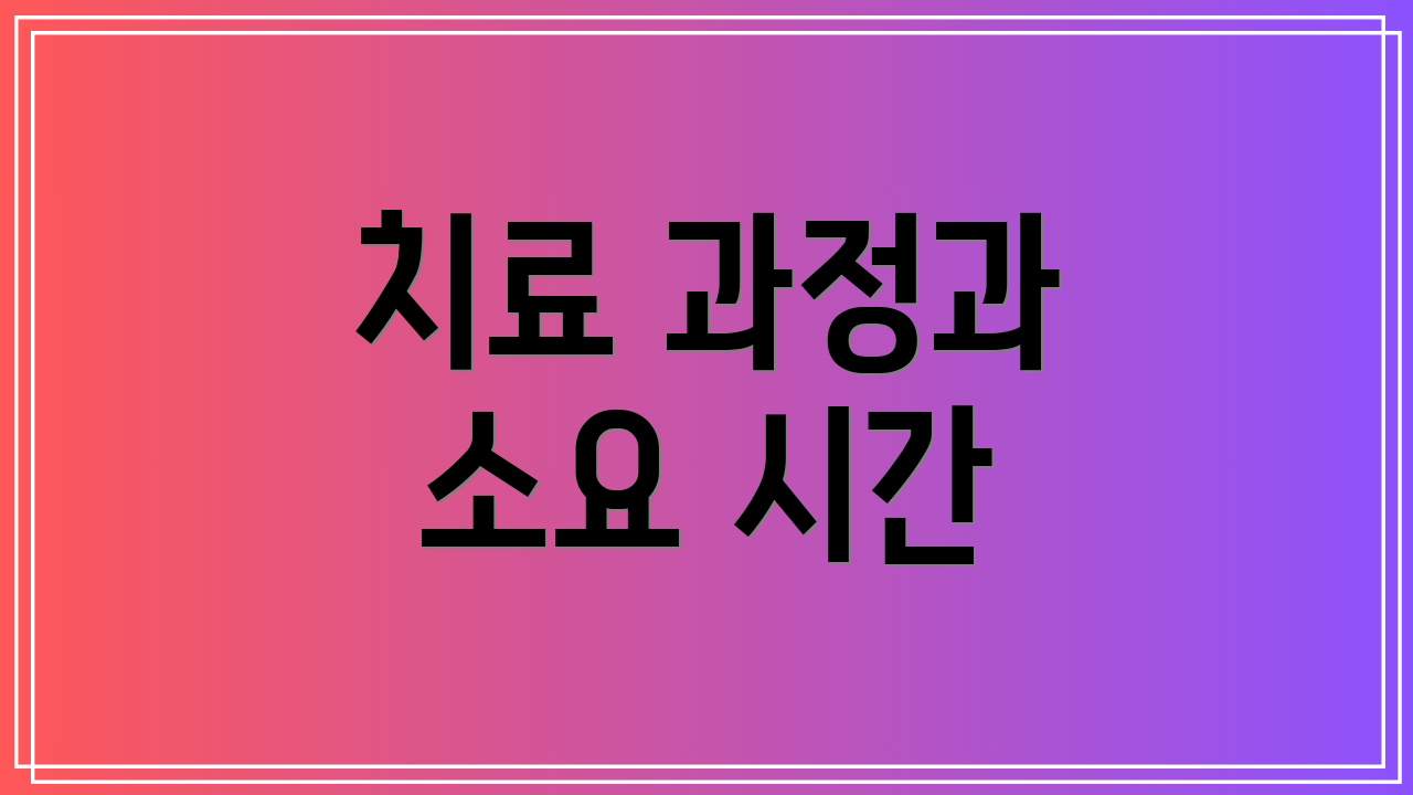 치료 과정과 소요 시간