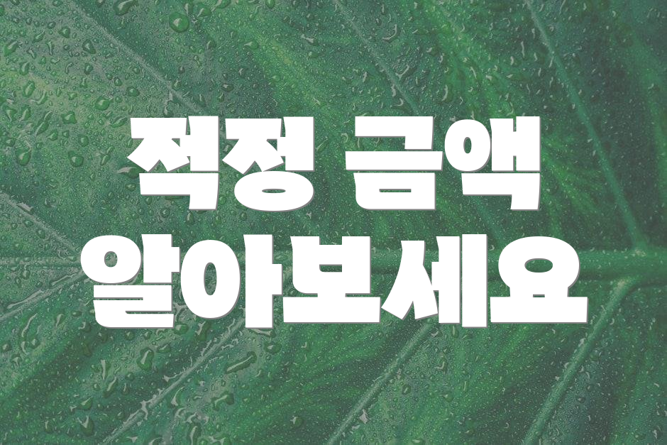 적정 금액 알아보세요