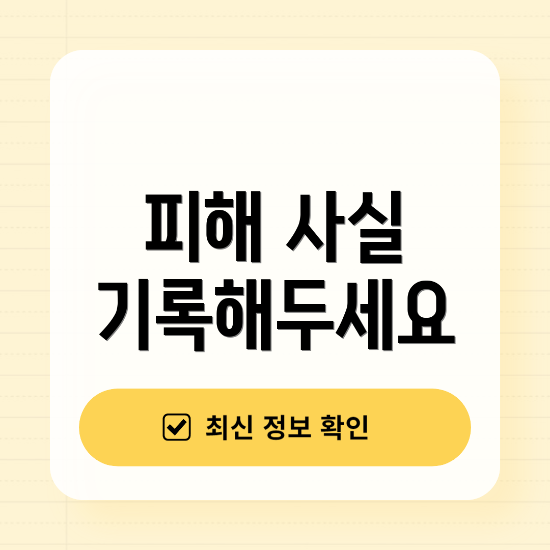 피해 사실 기록해두세요
