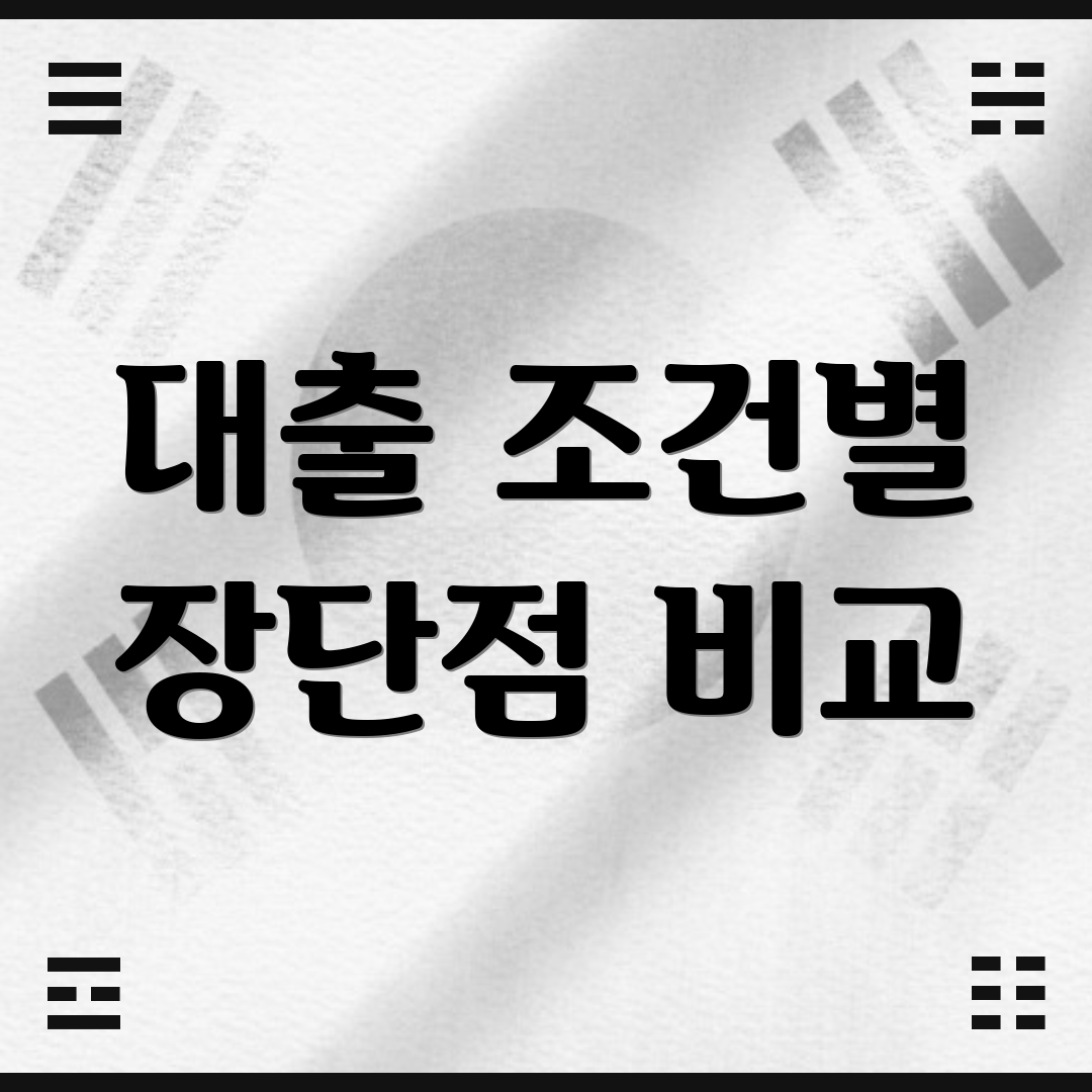대출 조건별 장단점 비교