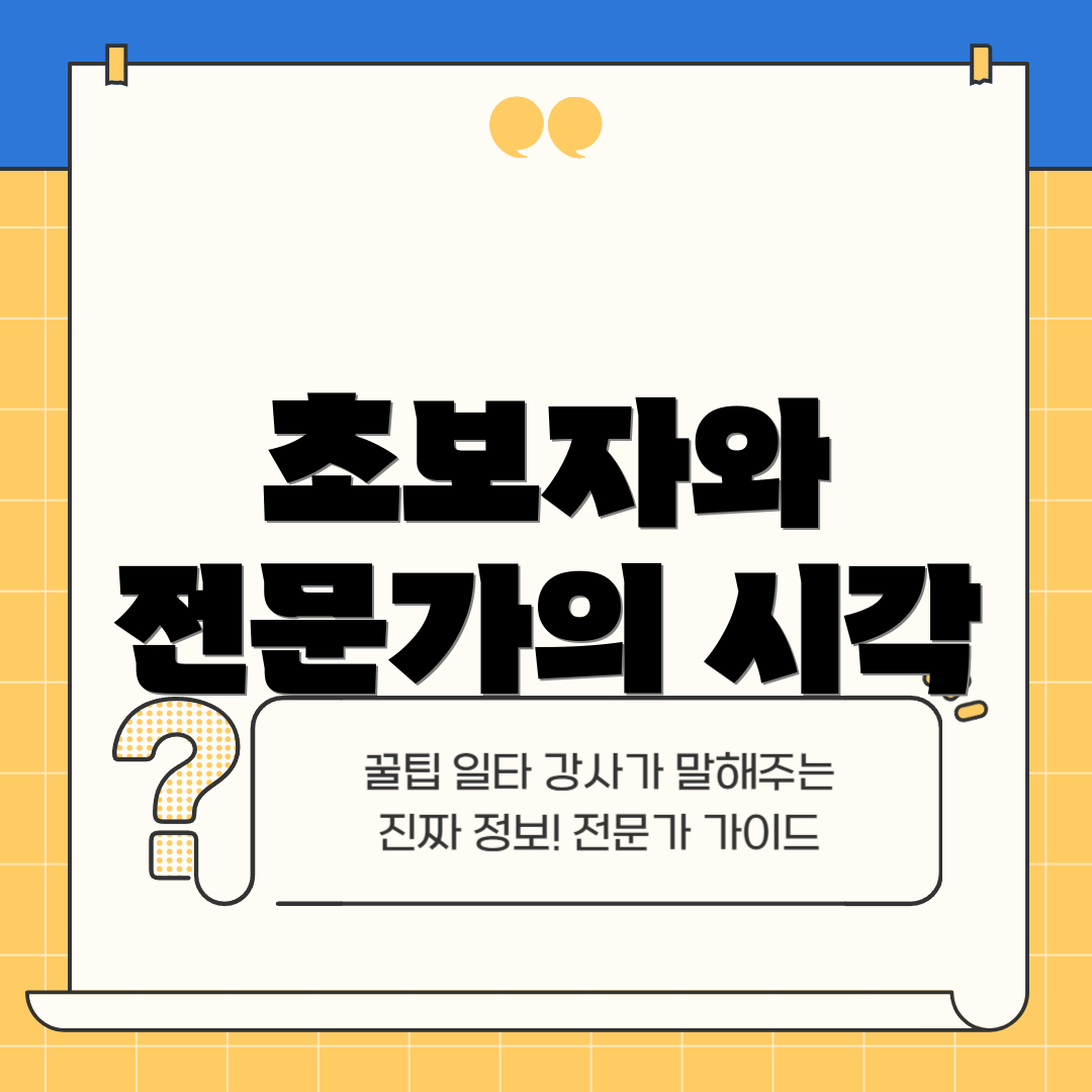 초보자와 전문가의 시각