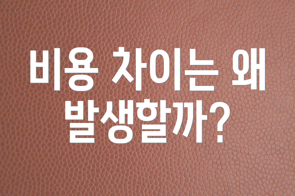 비용 차이는 왜 발생할까?