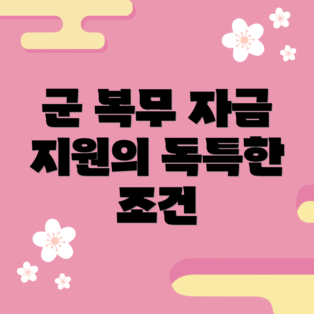 군 복무 자금 지원의 독특한 조건