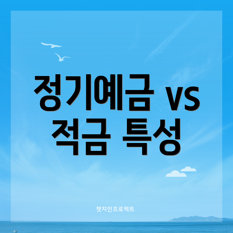 정기예금 vs 적금 특성
