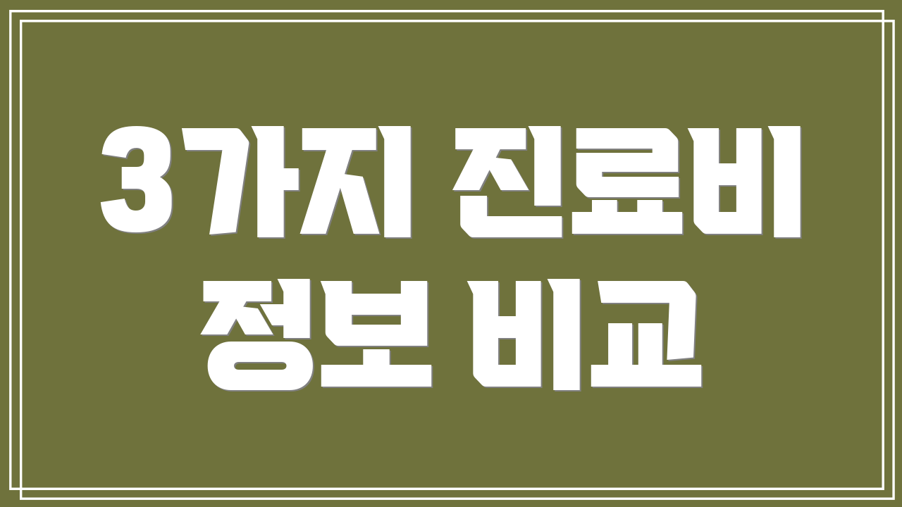 3가지 진료비 정보 비교