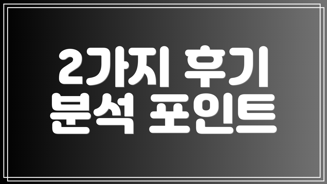 2가지 후기 분석 포인트
