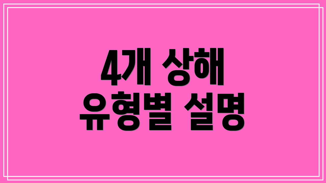 4개 상해 유형별 설명