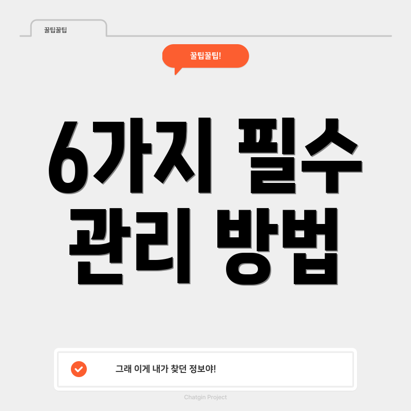 6가지 필수 관리 방법