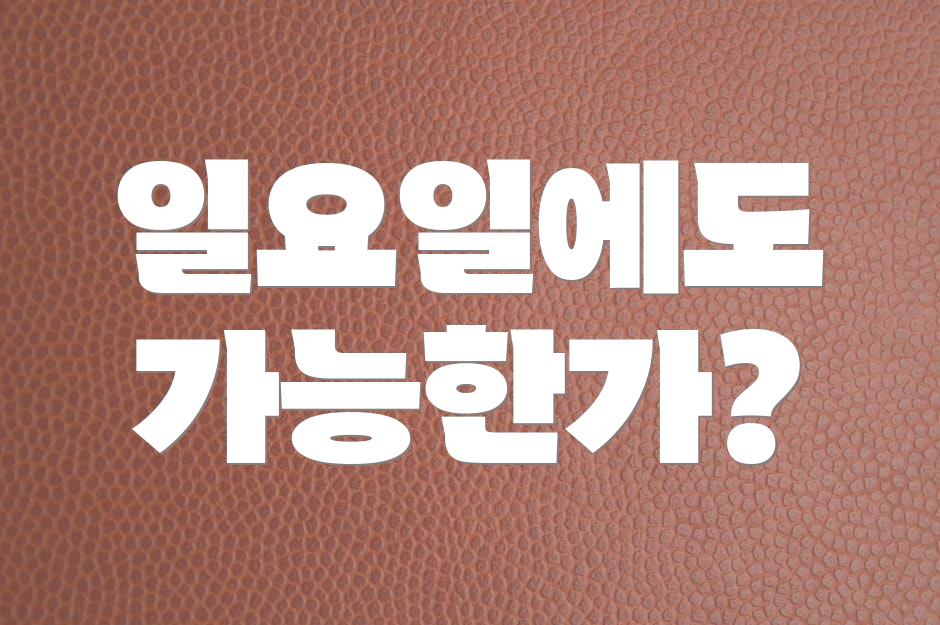 일요일에도 가능한가?