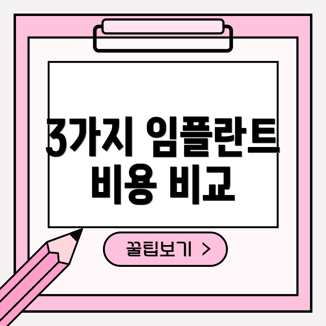 3가지 임플란트 비용 비교