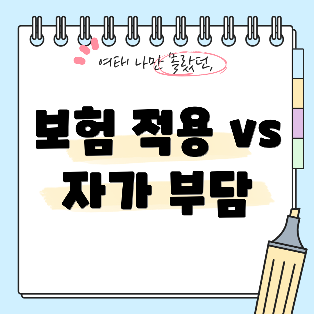 보험 적용 vs 자가 부담