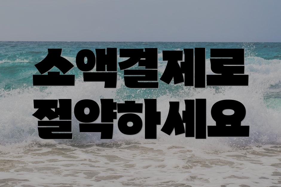 소액결제로 절약하세요