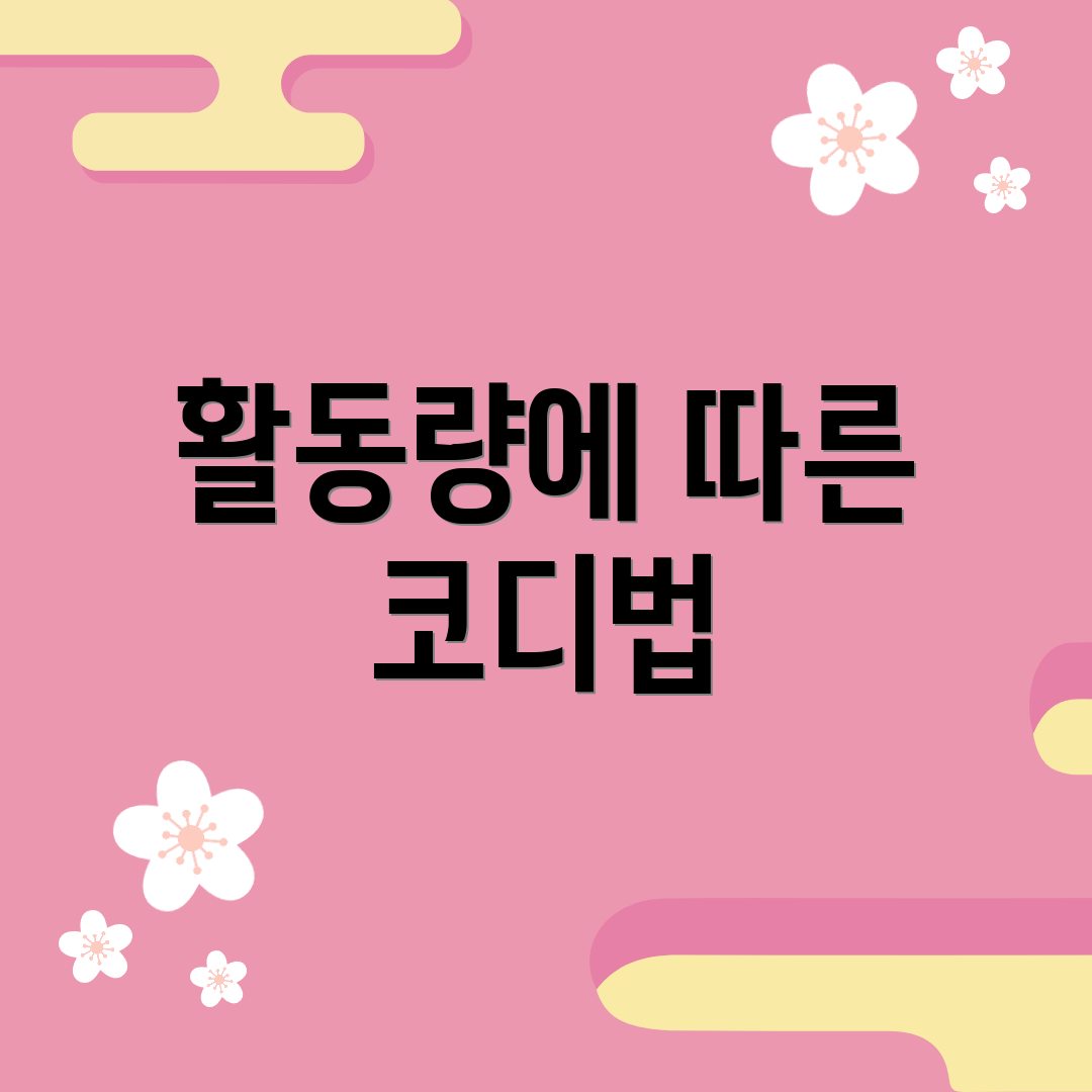 활동량에 따른 코디법