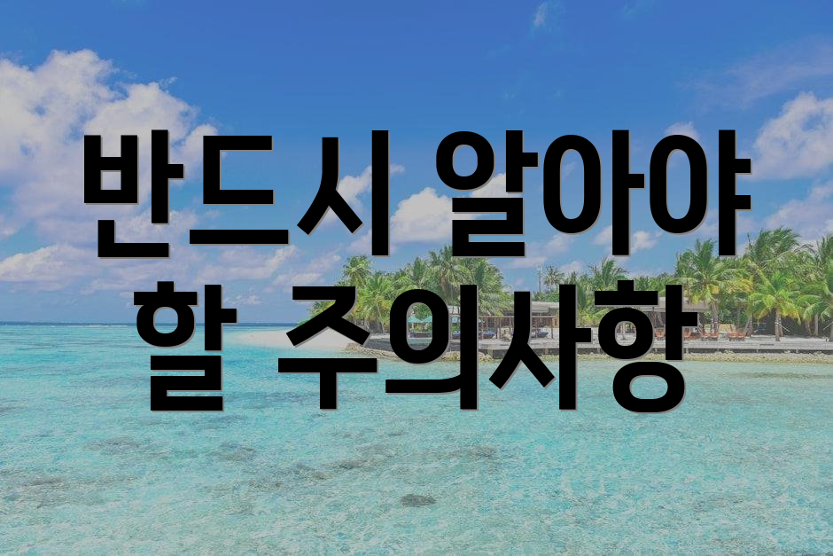반드시 알아야 할 주의사항