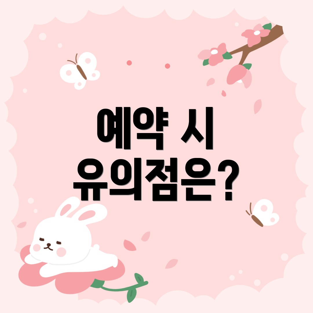 예약 시 유의점은?