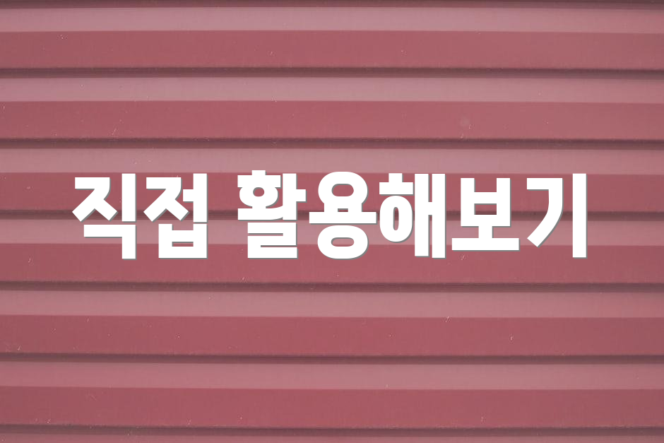 직접 활용해보기