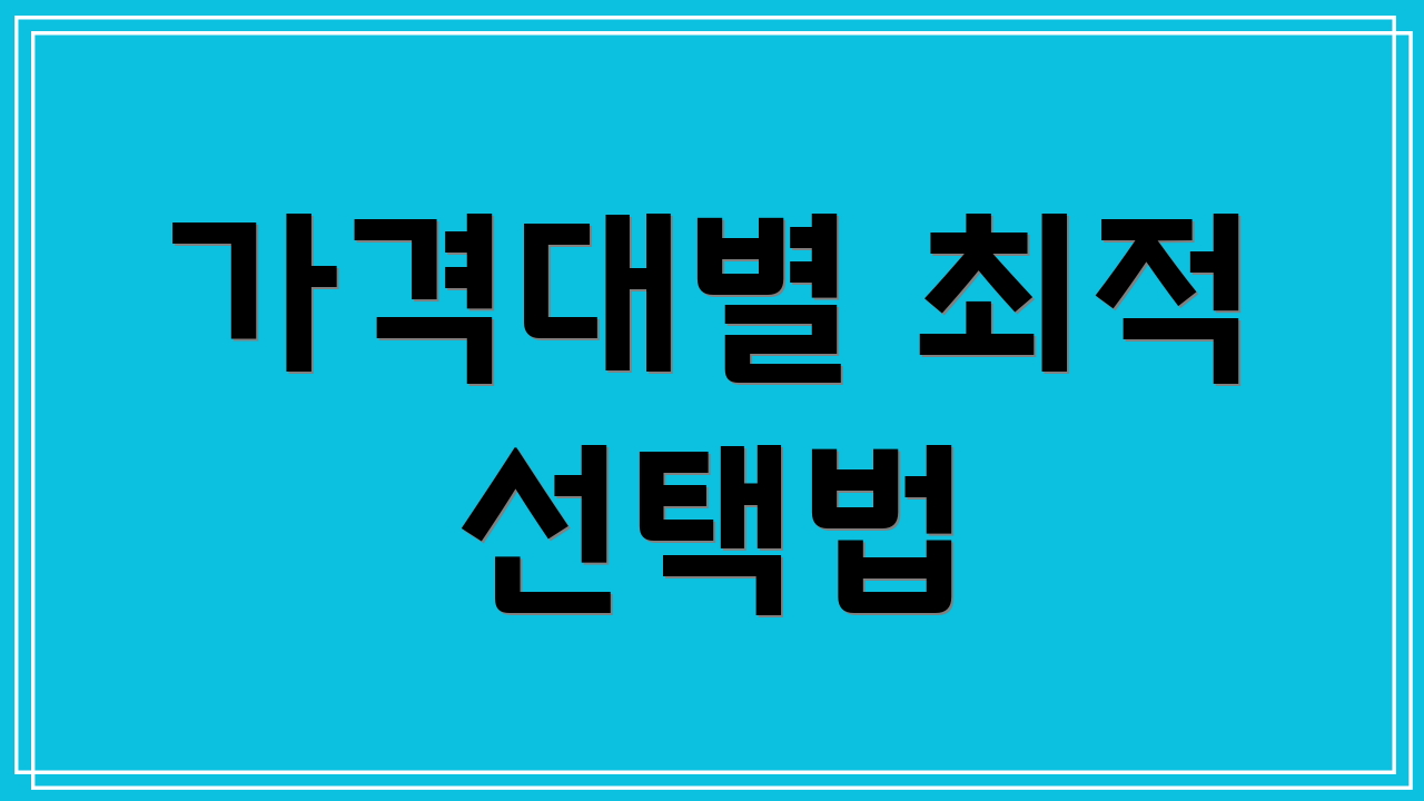 가격대별 최적 선택법