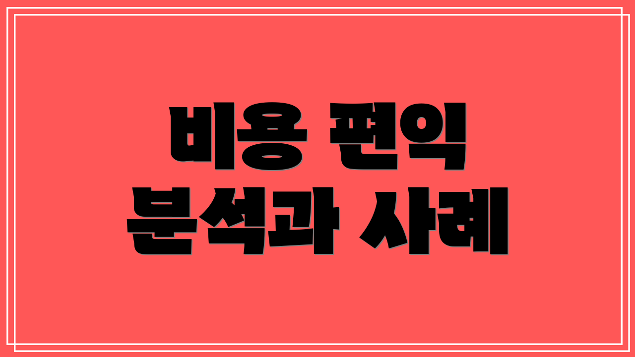 비용 편익 분석과 사례